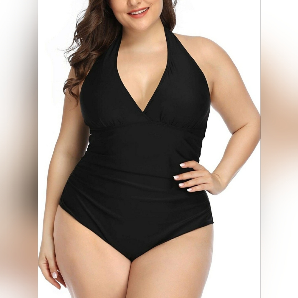Daci Womens Plus Size One Piece Black Swimsuit XXXL NEW
